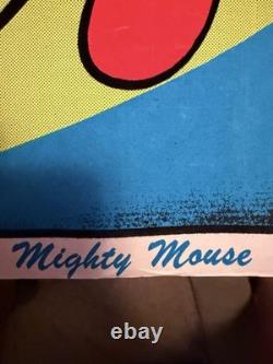 1978 Mighty Mouse Terrytoons Blacklight Fabric Poster 35x23 Dargis #3261