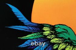 1980 Vintage Blacklight Poster Parrot Exotic Macaw Rare Flocked Aa Sales