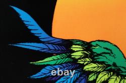 1980 Vintage Blacklight Poster Parrot Exotic Macaw Rare Flocked Aa Sales
