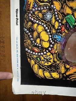 1980 Vintage Dragon Blacklight Velvet Poster Nm