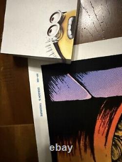 1980 Vintage Dragon Blacklight Velvet Poster Nm
