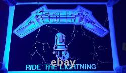 1980's Original Flocked Metallica Ride The Lightning Blacklight Poster 23X35