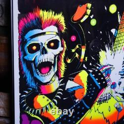 1980's blacklight poster HEAVY METAL GUITARIST vintage garage collection America