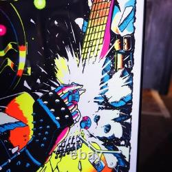 1980's blacklight poster HEAVY METAL GUITARIST vintage garage collection America