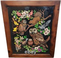 1980s Western Graphics Blacklight Poster 16x20 Owls 7120 Vintage Velvet Fuzzy