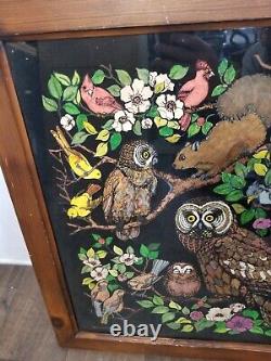 1980s Western Graphics Blacklight Poster 16x20 Owls 7120 Vintage Velvet Fuzzy