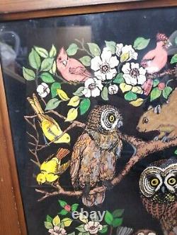 1980s Western Graphics Blacklight Poster 16x20 Owls 7120 Vintage Velvet Fuzzy