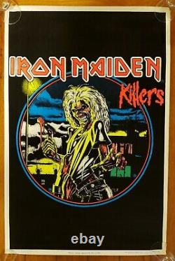 1988 IRON MAIDEN killers BLACKLIGHT POSTER VERY NICE CONDITION NO PIN HOLES