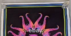 1996 Jimi Hendrix Flocked Black Light 1738 Winterland Scorpio Poster 34 x 23