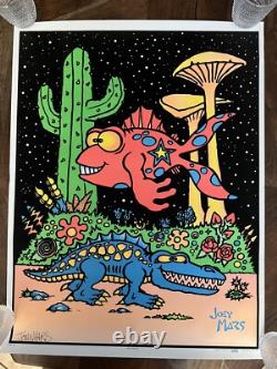 1996 Joey Mars Hand Signed Paleon Felt Black Light Poster Velvet 23 x 30 in Rare