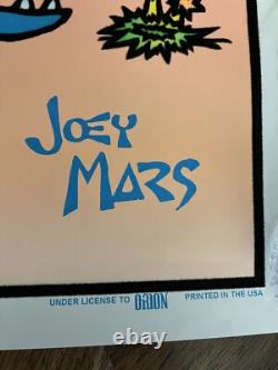 1996 Joey Mars Hand Signed Paleon Felt Black Light Poster Velvet 23 x 30 in Rare
