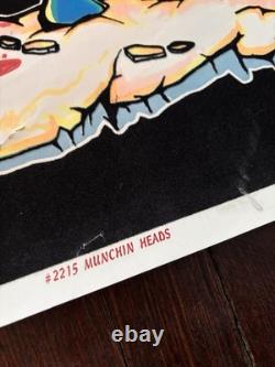 1996 Munchin Heads #2215 Black Light Poster Flocked-Orion-Mushrooms-Trippy