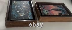 2 1970's Psychedelic Art Mermaid / Art Nouveau Woman Framed Wall Art 5.5 x 4