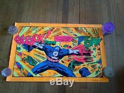 2 Blacklight 1971 Marvel Poster (s) Super Heroes & Captain America Third Eye Inc