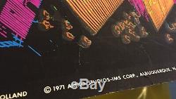 2 Lot Vtg 70s MC Escher Evans Psychedelic Blacklight Poster Velvet Art Large USA