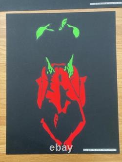 2 Original Vintage Poster Neon eros 69 sex pro Arts Black Light Head Shop 21x17