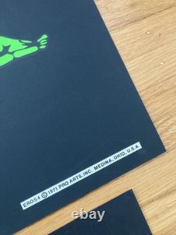 2 Original Vintage Poster Neon eros 69 sex pro Arts Black Light Head Shop 21x17