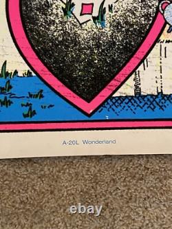 4 Alice In Wonderland Blacklight Flocked Poster And 2 Other Blacklight Posters