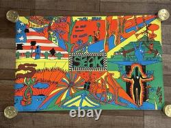 (6) Vintage Blacklight Psychedelic Poster LOT -THIRD EYE-HOUSTON- HIP- INSANITY