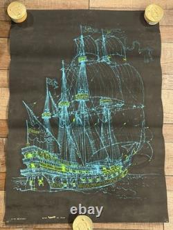(6) Vintage Blacklight Psychedelic Poster LOT -THIRD EYE-HOUSTON- HIP- INSANITY