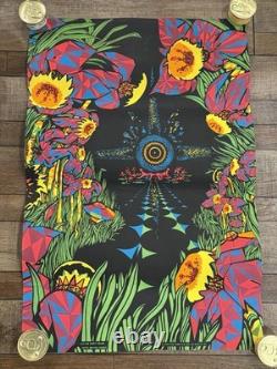 (6) Vintage Blacklight Psychedelic Poster LOT -THIRD EYE-HOUSTON- HIP- INSANITY