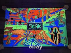 (6) Vintage Blacklight Psychedelic Poster LOT -THIRD EYE-HOUSTON- HIP- INSANITY
