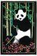 70's Original Vintage Panda Velvet Flocked Blacklight Poster By Western Graphic