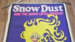 70s Black Light Poster Snow White Dust Seven Little Snorts Cocaine Drugs Disney