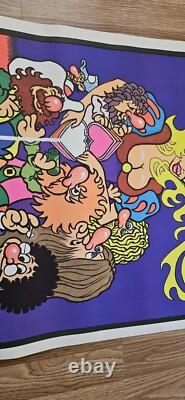 70s Black Light Poster Snow White Dust Seven Little Snorts Cocaine Drugs Disney