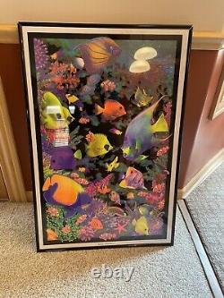 7- Lot blacklight poster 24 X 36 Framed 1970-2018 See Photos Rare Old Antique