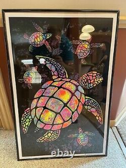 7- Lot blacklight poster 24 X 36 Framed 1970-2018 See Photos Rare Old Antique