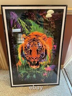 7- Lot blacklight poster 24 X 36 Framed 1970-2018 See Photos Rare Old Antique