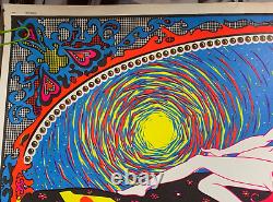 AGE OF AQUARIUS VINTAGE 1970 BLACKLIGHT HEADSHOP POSTER By SUNSET MARKETING