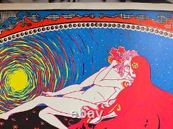 AGE OF AQUARIUS VINTAGE 1970 BLACKLIGHT HEADSHOP POSTER By SUNSET MARKETING