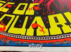 AGE OF AQUARIUS VINTAGE 1970 BLACKLIGHT HEADSHOP POSTER By SUNSET MARKETING