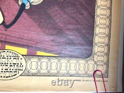 AIN'T GONNA WORK DISNEY'S FARM VINTAGE 1970 BLACKLIGHT HEASHOP POSTER By PETAGNO