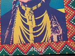 AMERICAN INDIAN VINTAGE 1970 PSYCHEDELIC BLACKLIGHT POSTER By JOHN HAMERSVELD
