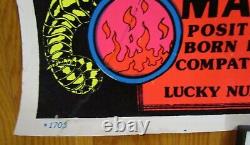 ARIES Flocked 1982 Poster Vtg Psychedelic Vaporewave Astrology Wall Decoration