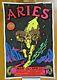 Aries Flocked 1982 Psychedelic Vtg Zodiac Blacklight Astrology Scorpion Poster
