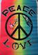 Authentic 1967 Peace And Love Psychedelic Blacklight Poster Flocked Nos