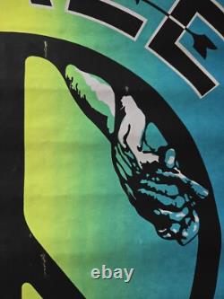 AUTHENTIC 1967 PEACE AND LOVE Psychedelic Blacklight Poster Flocked NOS