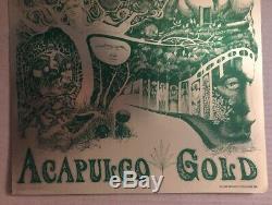 Acapulco Gold Original Vintage Blacklight Poster Mylar Marijuana Smoke Shop Weed