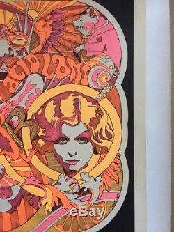 Acid Land Vintage Black Light Poster Psychedelic 1960s Pin-up Snidziejko Accent