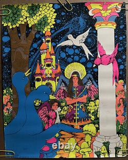 Across the Universe Bob Brockway 1970 Third Eye Black Light Poster Head Shop