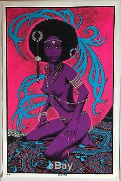 Afro Black Venus Original 1970s Black Light Poster 23 x 35