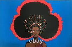 Afro Queen Original Vintage 1971 Black Light Poster 28 x 42