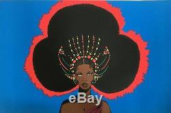Afro Queen Vintage 1971 Blacklight Poster 28 X 42