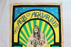 Age Of Aquarius Blacklight Poster Vintage Psychedelic Era 60's 70's