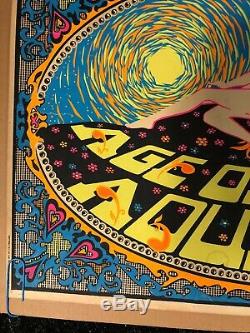 Age Of Aquarius Vintage Blacklight Poster Psychedelic Pin-up Astrology 1960s