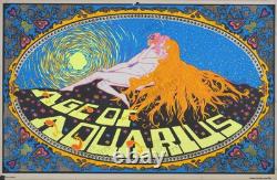 Age of Aquarius 1969 Psychedelic Blacklight Wall Art Print Retro